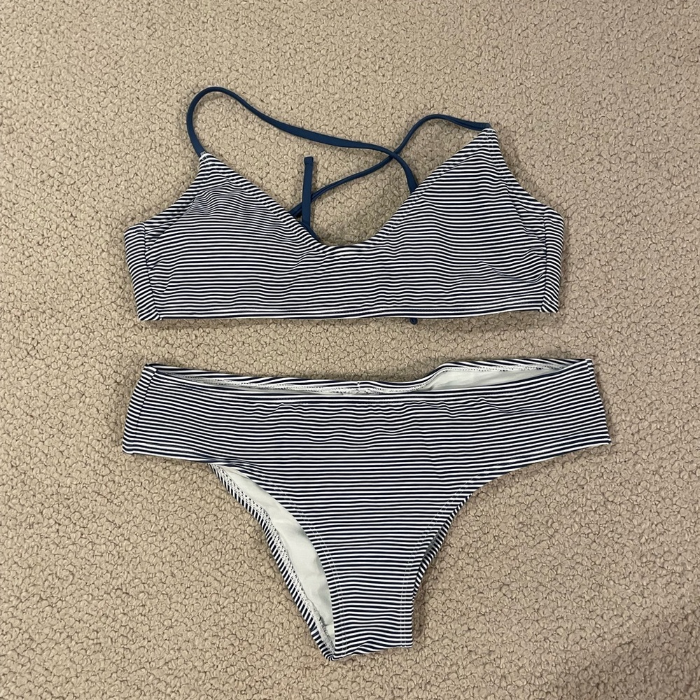 Target Xhilaration Blue & White Striped Bikini